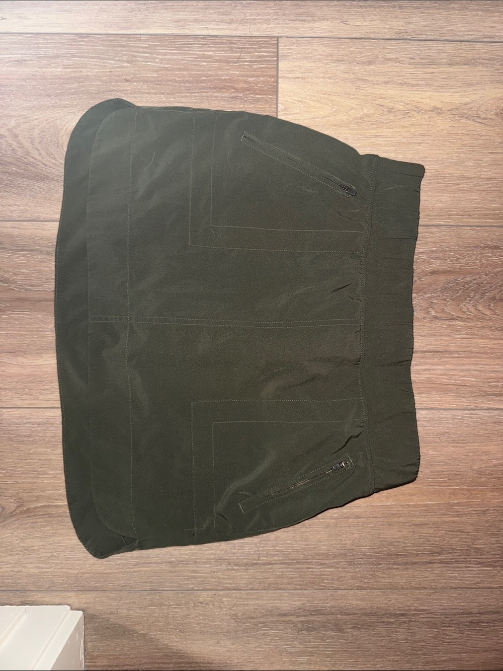 Olive Green Golf Skirt with Zip Pockets